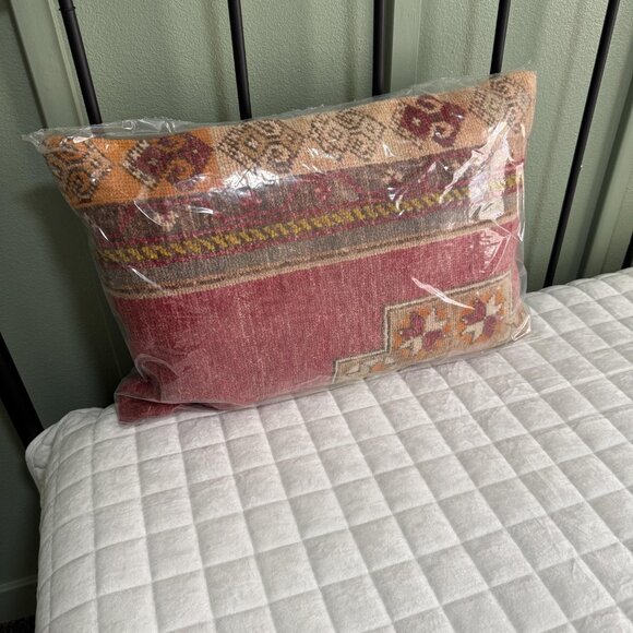 Sundance Alanya Knotted Throw Pillow Decorative Accent Red Multicolor Rectangle - Picture 1 of 8